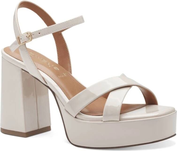 tamaris Elegante Beige Platte Sandalen Beige Dames