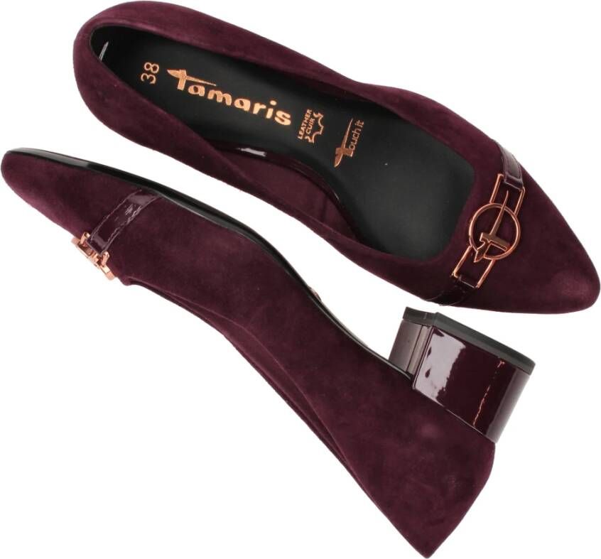 tamaris Elegante Merlot Rode Leren Pump Red Dames