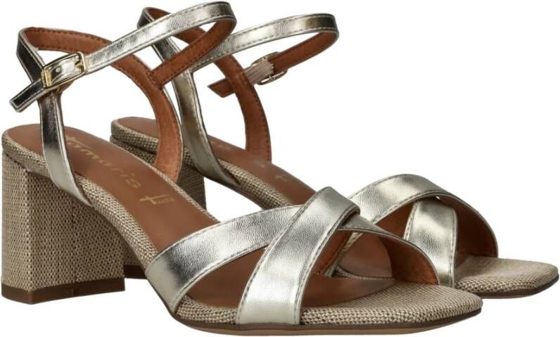 tamaris Elegante Metallic Vegan Sandalette Yellow Dames