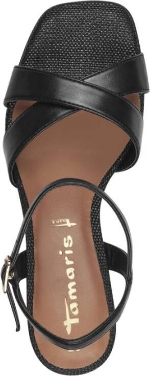 tamaris Elegante Zwarte Platte Sandalen Vrouwen Black Dames