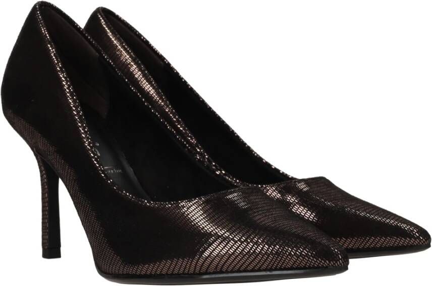 tamaris Glimmende Zwarte Bruine Pumps met Metallic Finish Black Dames