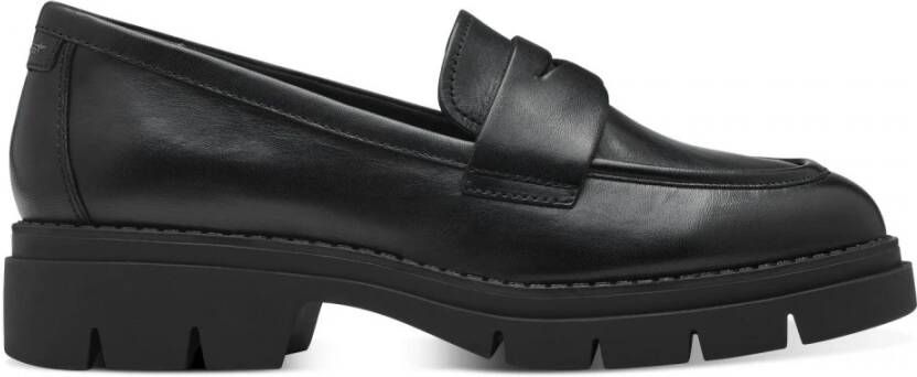 tamaris Klassieke leren loafer Black Dames