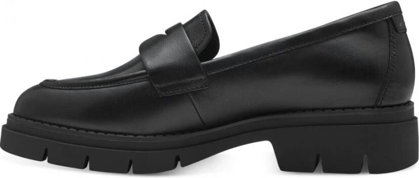 tamaris Klassieke leren loafer Black Dames