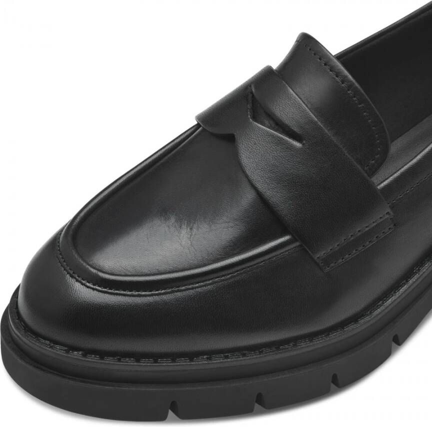 tamaris Klassieke leren loafer Black Dames