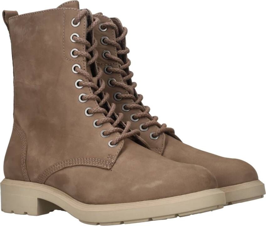 tamaris Leren Veterboot Dames Taupe Gray Dames