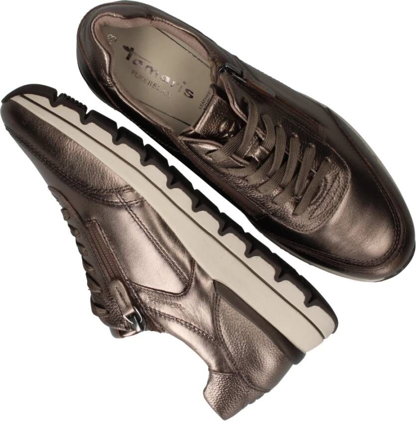 tamaris Metallic Bronzen Sneaker met Comfortkenmerken Brown Dames