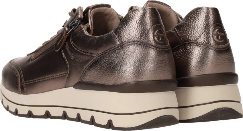 tamaris Metallic Bronzen Sneaker met Comfortkenmerken Brown Dames