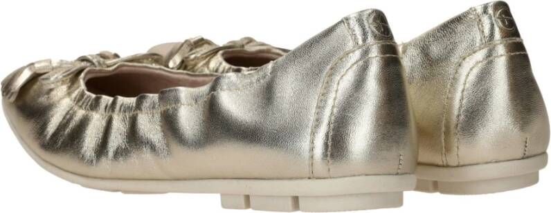 tamaris Metallic leren ballerina schoenen Yellow Dames