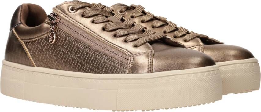 tamaris Metallic Taupe Platform Sneakers Brown Dames