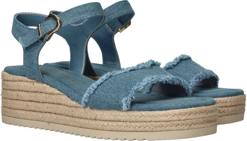 tamaris Platform sandaal met espadrille look Blue Dames