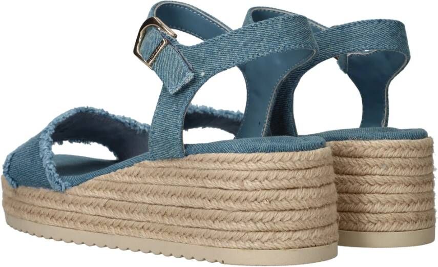 tamaris Platform sandaal met espadrille look Blue Dames