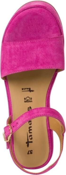 tamaris Roze Suède Casual Open Sandalen Pink Dames