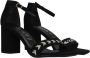 Tamaris Stijlvolle zwarte leren hoge hak sandalen Black Dames - Thumbnail 80