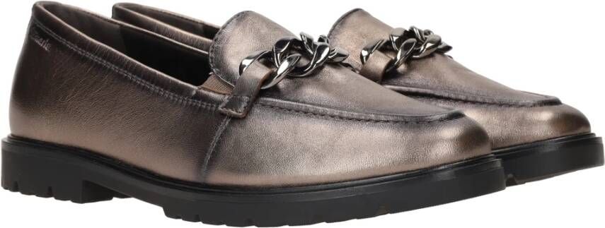 tamaris Stijlvolle Loafer in Metallic Zilver Gray Dames