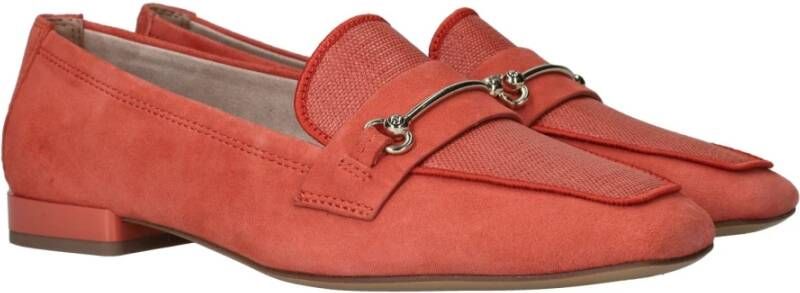 tamaris Stijlvolle Oranje Suède Loafers met Leren Voetbed Orange Dames