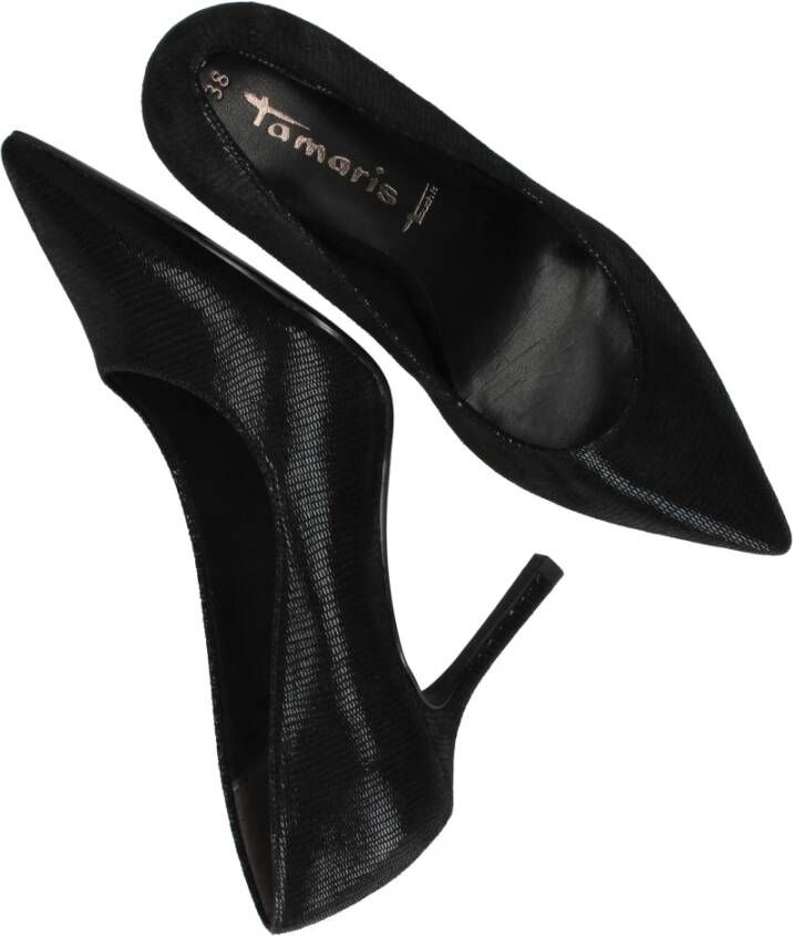 tamaris Subtiel glimmende lijnenpatroon pumps Black Dames