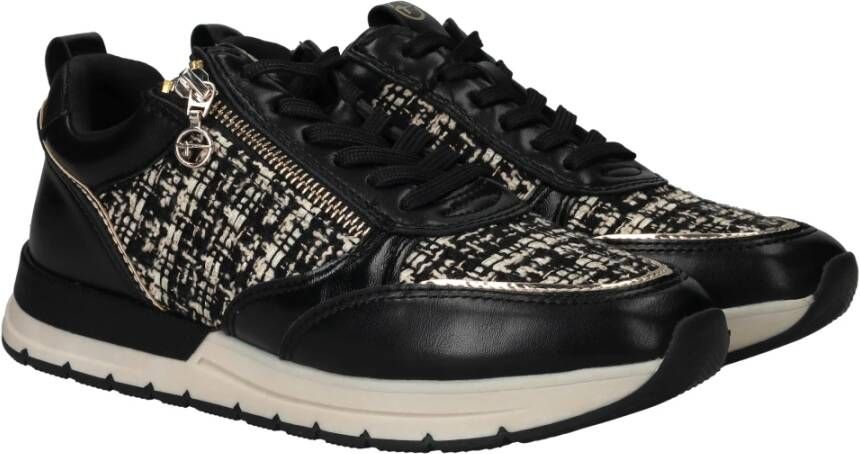 tamaris Vegan Zwarte Sneakers met Rits Black Dames