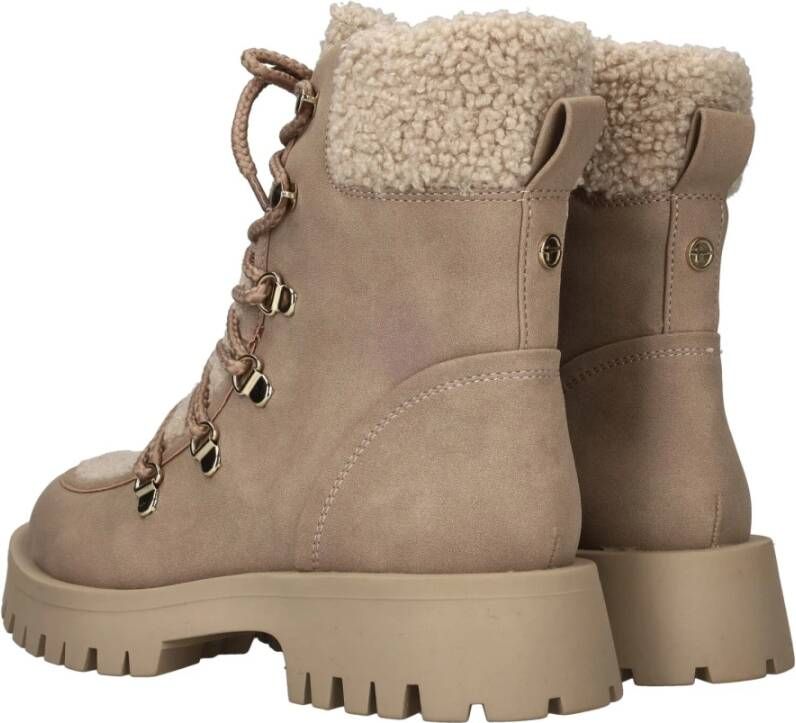 Tamaris Warme Teddy Gevoerde Veterboot voor Dames Beige Dames