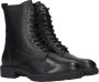 Tamaris Zwarte leren veterschoenen met gouden details Black Dames - Thumbnail 9