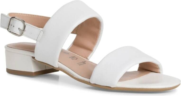 tamaris Witte Casual Open Platte Sandalen White Dames