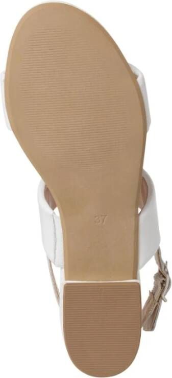 tamaris Witte Casual Open Platte Sandalen White Dames