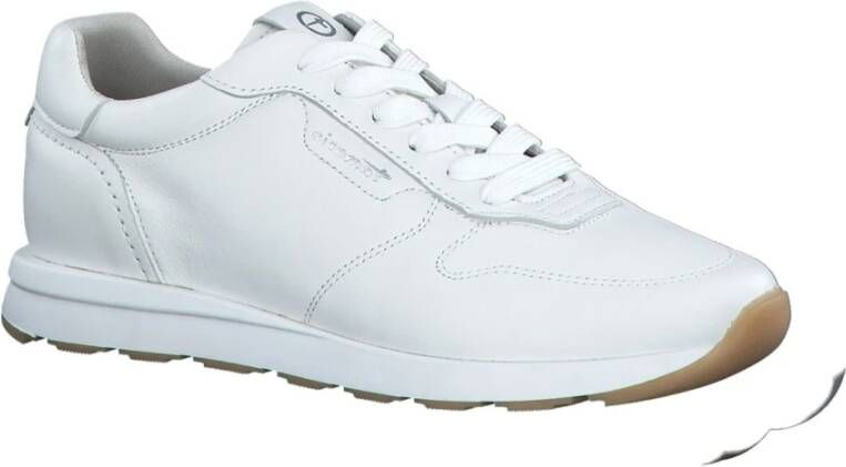 tamaris Witte Leren Sneakers voor Vrouwen White Dames