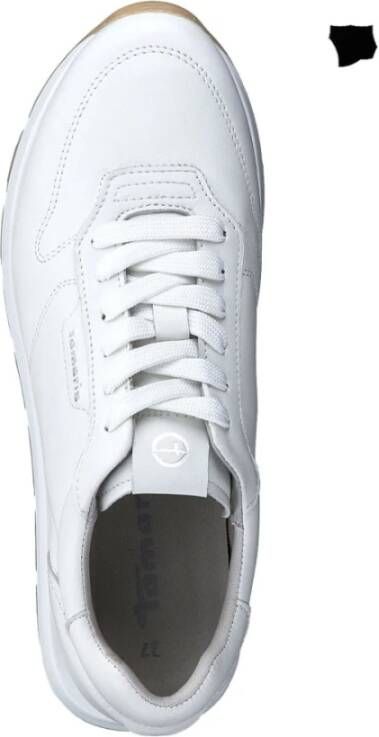 tamaris Witte Leren Sneakers voor Vrouwen White Dames