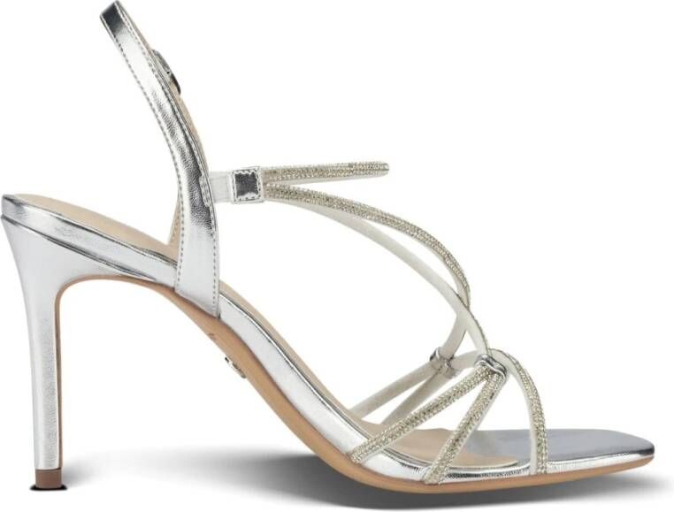 tamaris Zilver Elegant Platte Sandalen Gray Dames