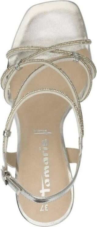 tamaris Zilver Elegant Platte Sandalen Gray Dames