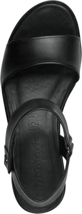 tamaris Zwarte Casual Open Platte Sandalen Black Dames