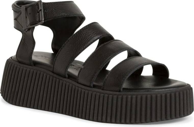 tamaris Zwarte Casual Open Platte Sandalen Black Dames