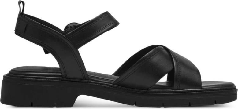 tamaris Zwarte Casual Open Platte Sandalen Black Dames