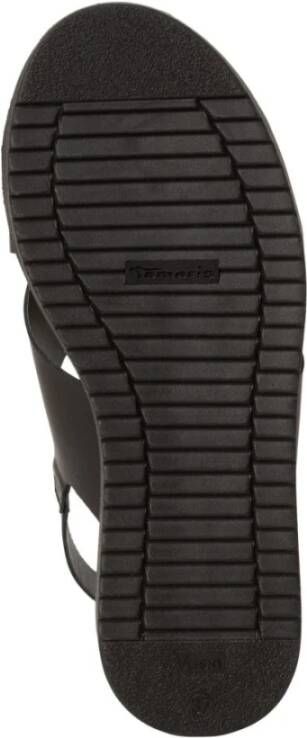 tamaris Zwarte Casual Open Platte Sandalen Black Dames