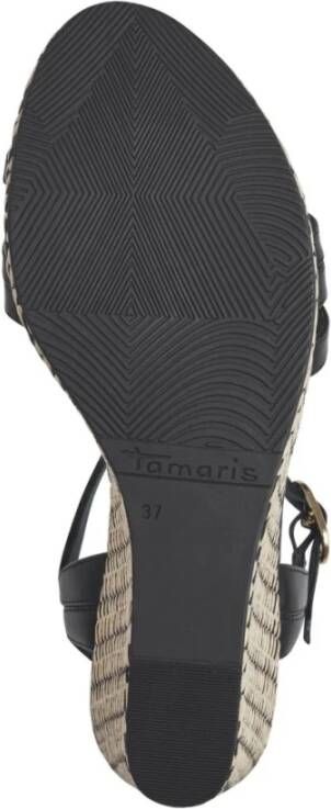 tamaris Zwarte Casual Open Sandalen Vrouwen Black Dames