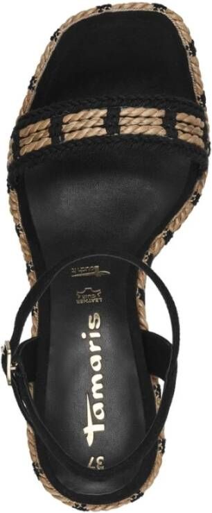 tamaris Zwarte Casual Open Sandalen Vrouwen Black Dames