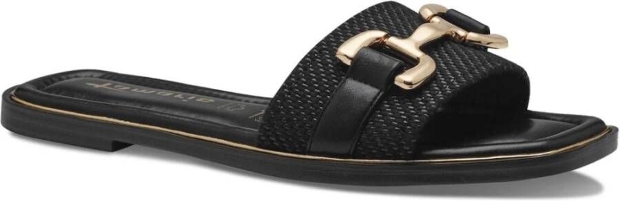 tamaris Zwarte Casual Open Slippers Vrouwen Black Dames