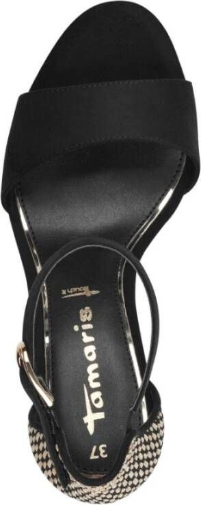 tamaris Zwarte Casual Platte Sandalen Black Dames