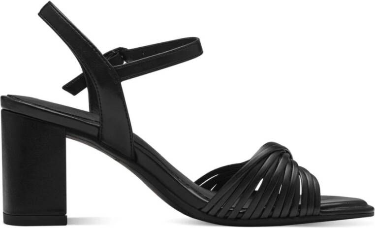 tamaris Zwarte Elegante Open Platte Sandalen Black Dames