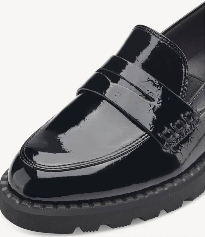 tamaris Zwarte Lakk Mokasin Loafers Black Dames