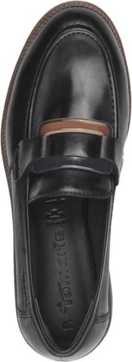 tamaris Zwarte Leren Casual Loafers Black Dames