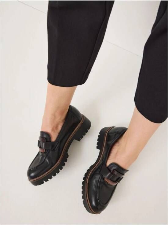 tamaris Zwarte Leren Casual Loafers Black Dames