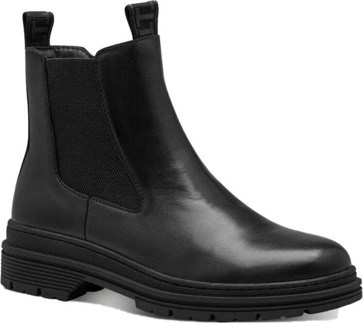 tamaris Zwarte Leren Chelsea Booties Black Dames