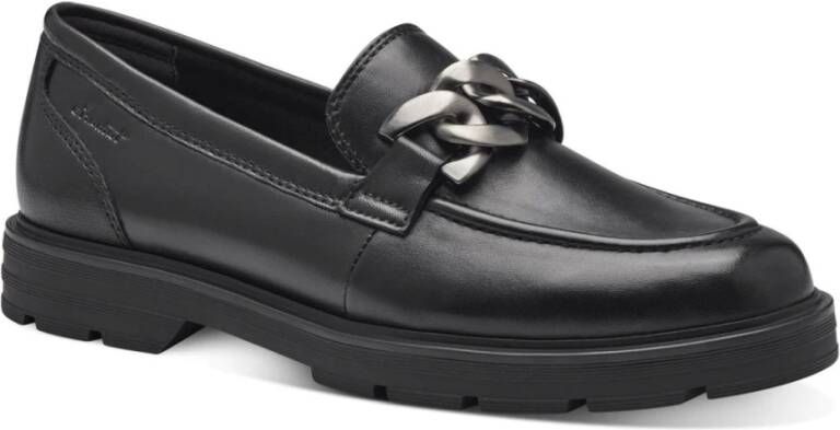 tamaris Zwarte Leren Gesloten Loafers Black Dames