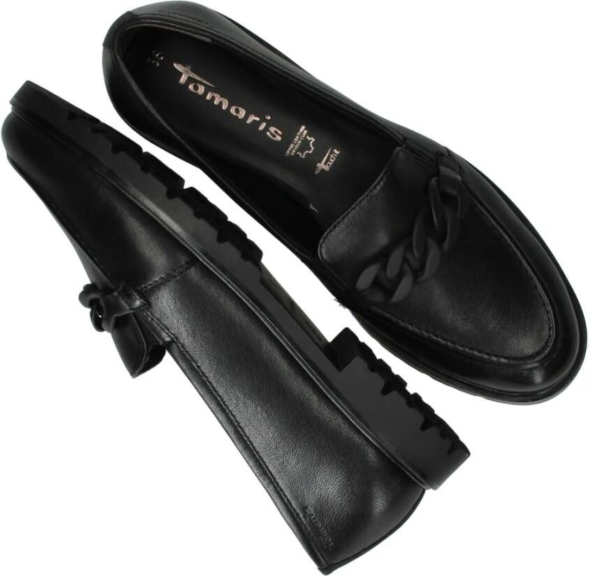 tamaris Zwarte Leren Loafer Must-Have Black Dames