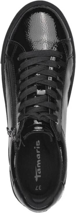 tamaris Zwarte Patent Lage Sneakers Black Dames