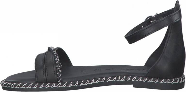 tamaris Zwarte platte sandalen voor vrouwen Black Dames