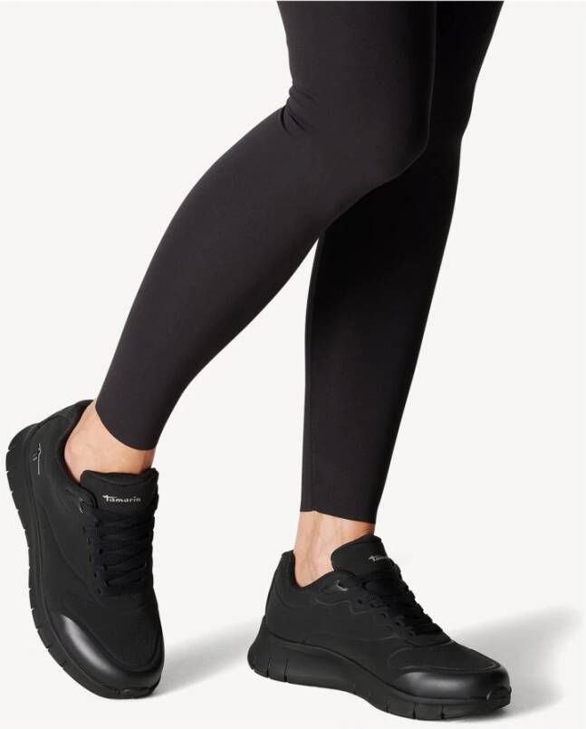 tamaris Zwarte Sneakers met Comfortabele Pasvorm Black Dames