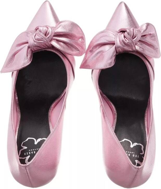 Ted Baker Metallic Bow Court Schoen Lichtroze Pink Dames