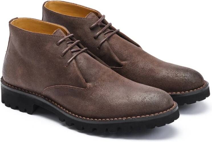 Testoni Courmayeur Desert WAX Suede Calf Brown Heren