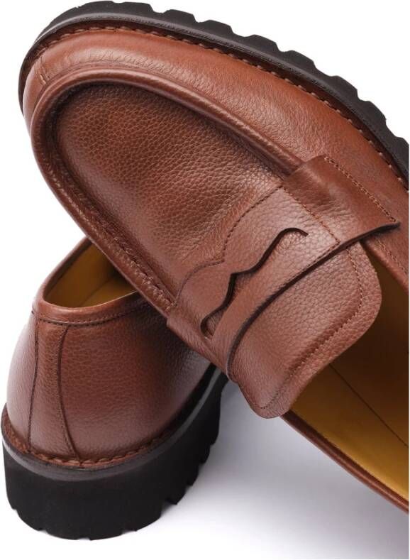 Testoni Courmayeur Loafer Grained Calf Brown Heren